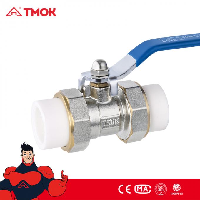  A linha masculina de TMOK forjou o tipo em dois sentidos de bronze da válvula de bola da união de PPR para o gasóleo da água com certificação do CE e baixa pressão