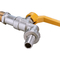 Válvula Bibcock de latão OEM com suporte de torneira de água com cabo de ferro amarelo Torneira de jardim pesada