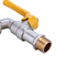 Bibcock de latão padrão com cabo de ferro amarelo bico pesado para tanque IBC tamanho 1/2&quot;-1&quot;